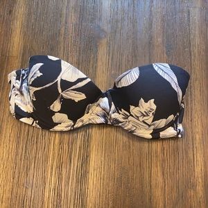 Anthropologie floral bandeau swimsuit top